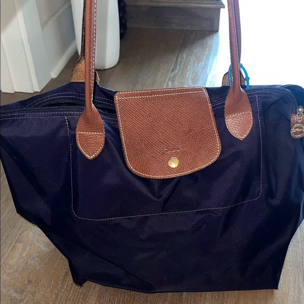 Longchamp Purple and Brown Tote Bag